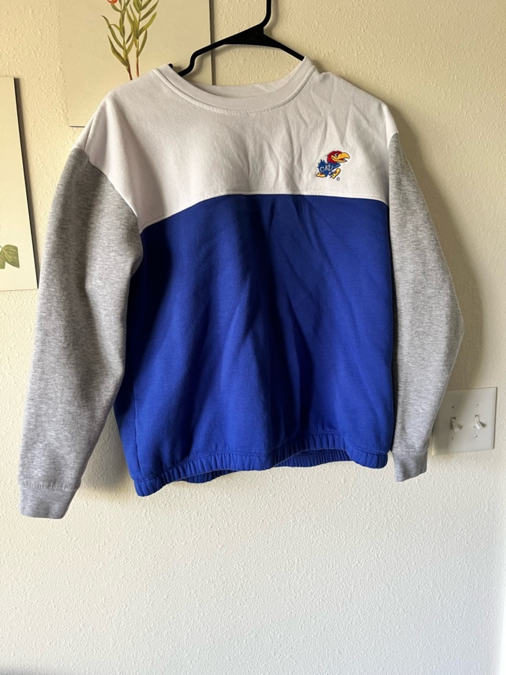 University of Kansas Colorblock Crewneck Sweatshirt